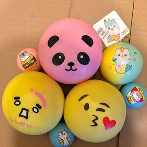 Emoji and Panda Squishy Toy Set